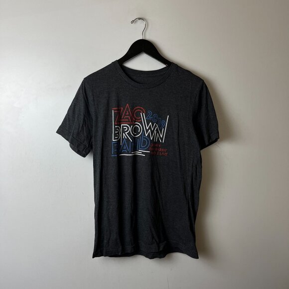 2019 Zac Brown Band T Shirt Gray Large L Graphic Tee Cotton Short Sleeve Solid - Picture 11 of 16